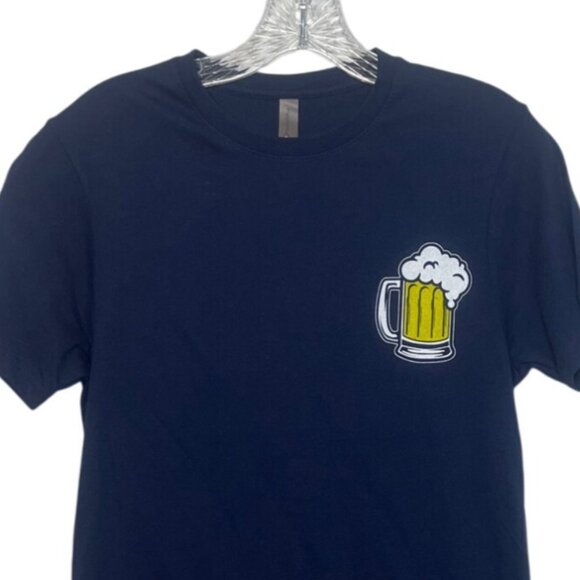 Chug Life Beer Mug Graphic Tshirt Mens Small Blue Delta Apparel - Picture 3 of 9
